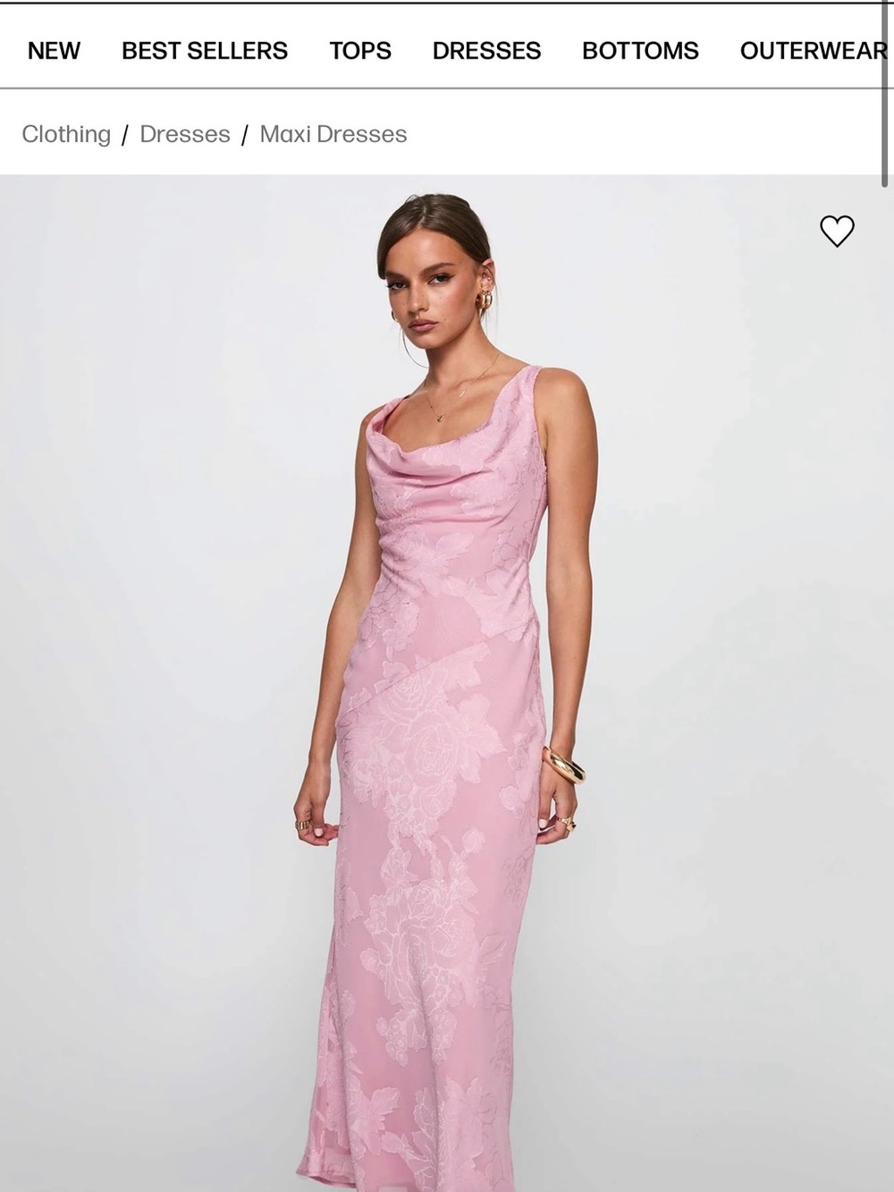Princess Polly Pink Brietta Cowl Maxi Dress